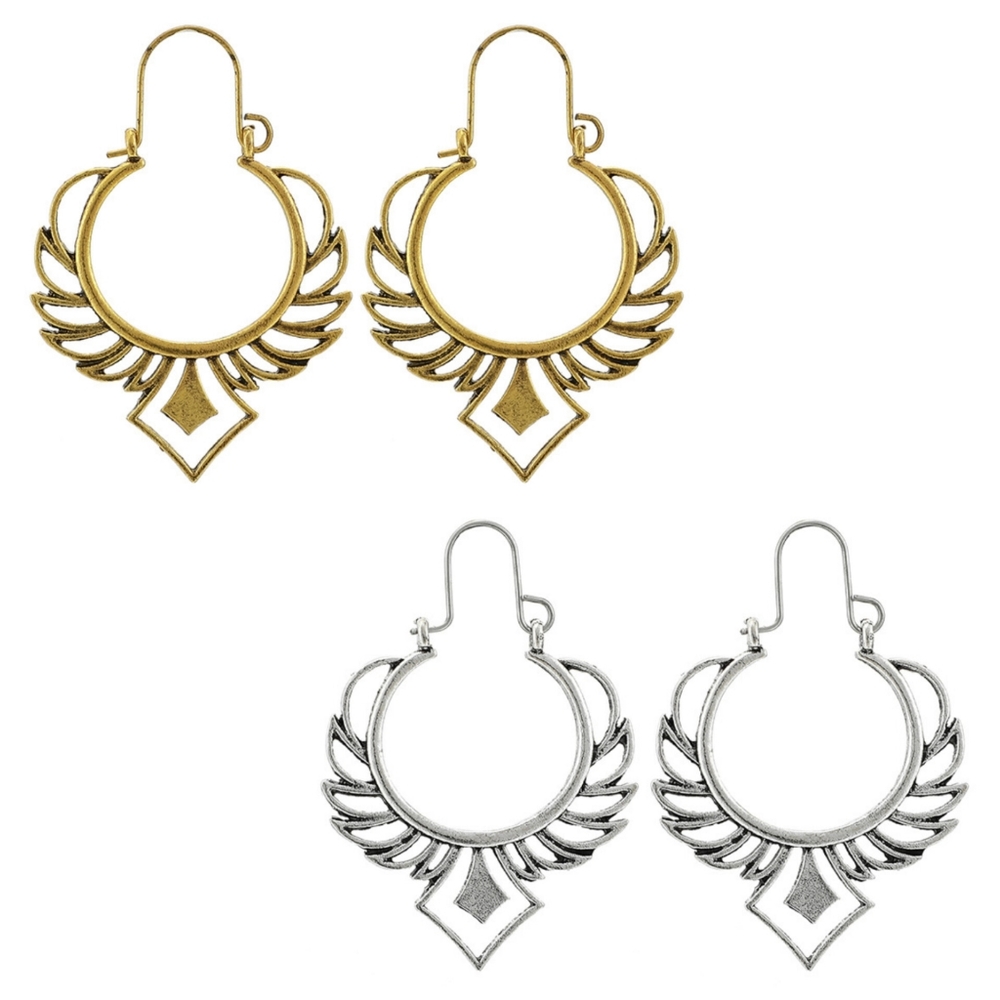 4 Pack  Geometric Ethnic Style Earrings